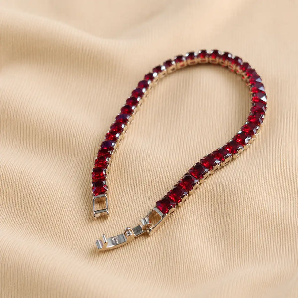 Red Crystal Tennis Bracelet – Ladies