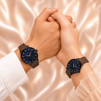 ZAMH Midnight Brown Couple Watch Set – His & Hers