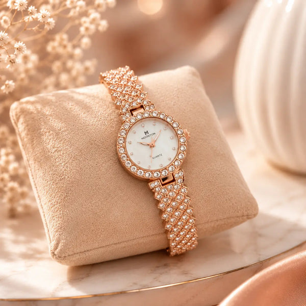 Rose Gold Crystal Ladies Watch