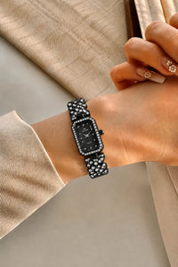 Crystal Black Ladies Watch