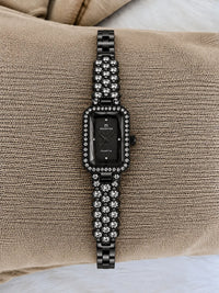 Crystal Black Ladies Watch