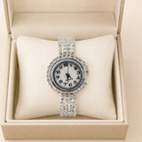 Silver Crystal Bracelet Watch for Women