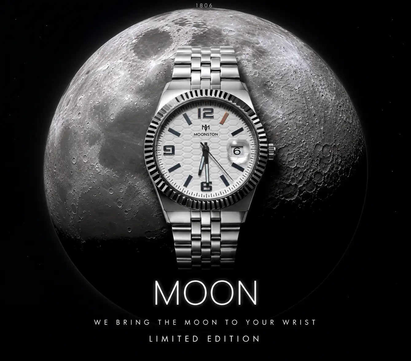 MOONSTON Silver Stainless Steel Men's Watch | Premium Quartz Analog Wrist Watch
