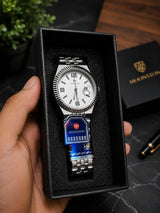 MOONSTON Silver Stainless Steel Men's Watch | Premium Quartz Analog Wrist Watch