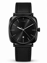 TOMI Minimal Grey Leather Men's Watch | Premium Quartz Analog Wrist Watch