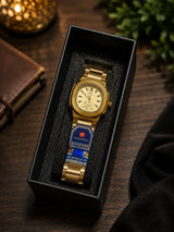 MOONSTON Gold Stainless Steel Men's Watch | Premium Quartz Analog Dress Watch