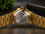 MOONSTON Gold Stainless Steel Men's Watch | Premium Quartz Analog Dress Watch